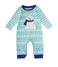 Load image into Gallery viewer, Blue Bear Applique Baby Romper

