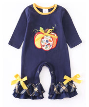 Load image into Gallery viewer, Pumpkin Baby Girl Romper
