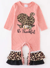 Load image into Gallery viewer, Gobble Gobble Pink Baby Girl Romper

