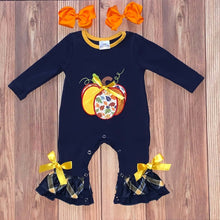Load image into Gallery viewer, Pumpkin Baby Girl Romper
