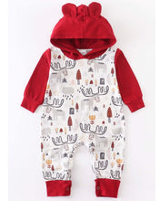 Load image into Gallery viewer, Hoodie Animal Amigos Baby Boy Romper
