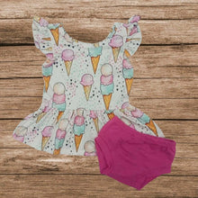Load image into Gallery viewer, Ice Cream Cones Girl Romper Set
