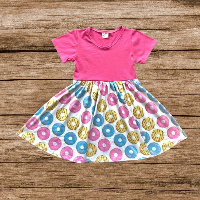 Donut Print Twirl Girl's Dress
