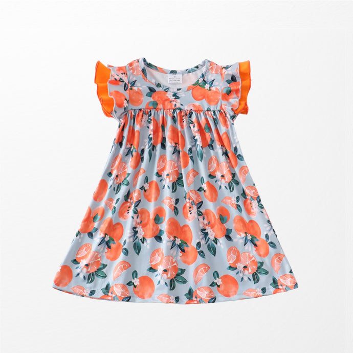 Oranges in Bloom Girl Dress