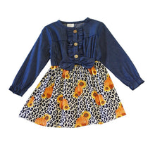 Load image into Gallery viewer, Pumpkin &amp; Jean Girl Dress
