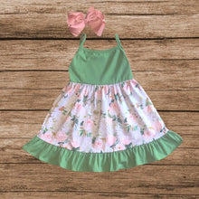 Load image into Gallery viewer, Olive Floral Girl Dress
