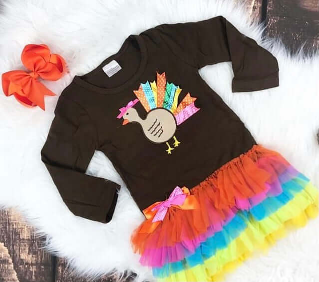 Rainbow Turkey Girl Dress